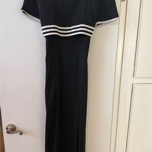 Scarlett Black Dress with White Accents